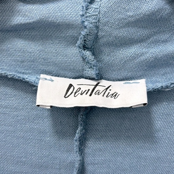 Devitalia Linen Bubble Hem Jacket in Blue - Picture 4 of 5
